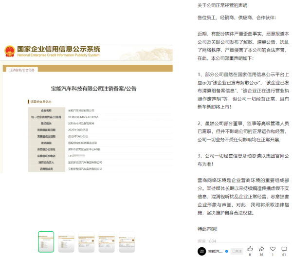 配资网站首选 宝能汽车被清算解散？公司回应：经营正常