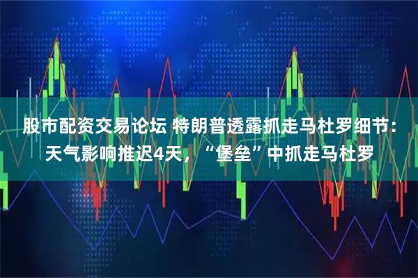 股市配资交易论坛 特朗普透露抓走马杜罗细节:天气影响推迟4天,“堡垒”中抓走马杜罗